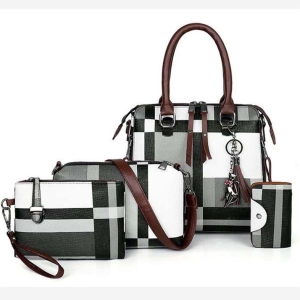 4 Pcs/set Plaid Print Top Handbags Luxury Handbags Women Bags Designer Purses and Handbags Set 4 Pieces Bags