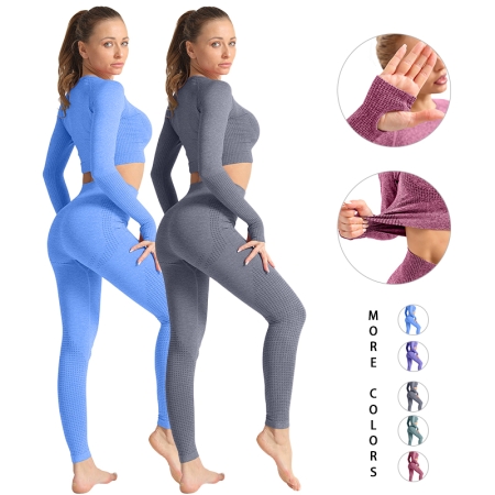 Yoga-Klage Legging stellt Sportswear-Großhandelslanghülsen-Frauen-Yoga-gesetztes AM810 der Eignungs-Frauen ein